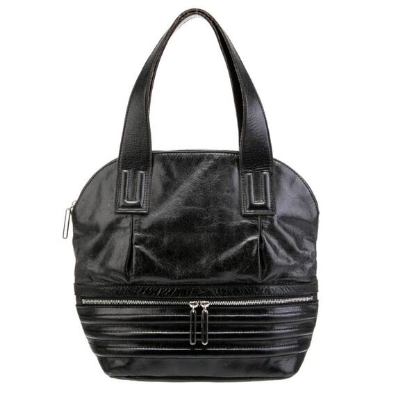 Walter by Walter Baker Large Black Leather Purse Dark Academia Vintage 35-13
